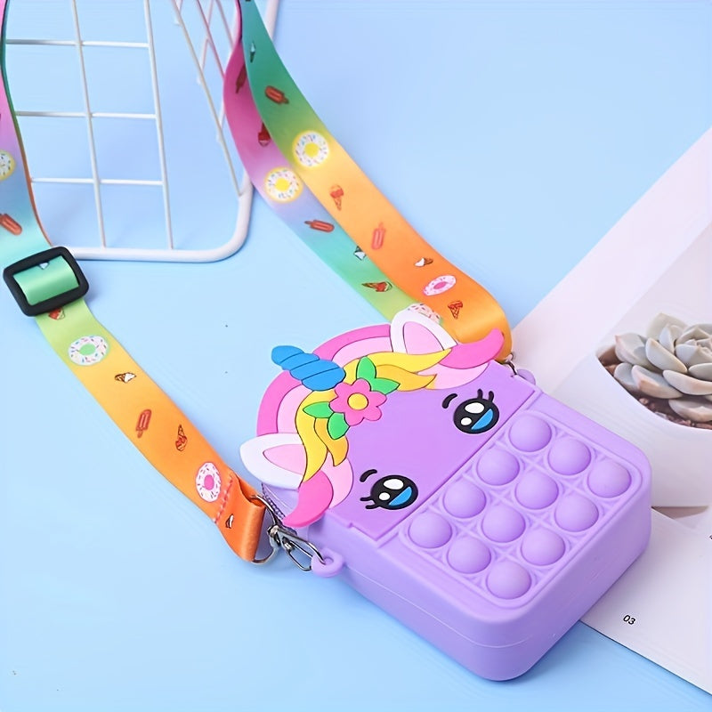 Girls Unicorn Messenger Bag Coin Purse Fidget Toy