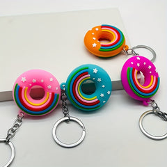 Rainbow Donut Keychain Cartoon Charm Bag/Purse Pendant Birthday Gift