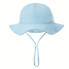 Baby Cotton Bucket Hat Fisherman Hat Wide Brim Beach Basin Hat Sunscreen Cap