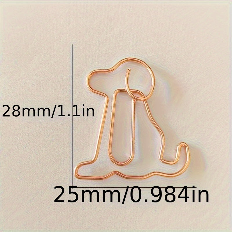 40pcs Puppy Paper Clips Cartoon Paper Clips School Stationery