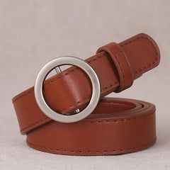 Girls Casual Vintage Faux Leather Buckle Belt Dress Jeans Pants