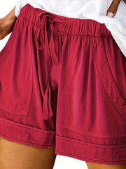 Drawstring Elastic Waist Casual Shorts with Pockets for Summer