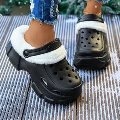 Thickened Warm Hole Shoes Plus Velvet Slippers