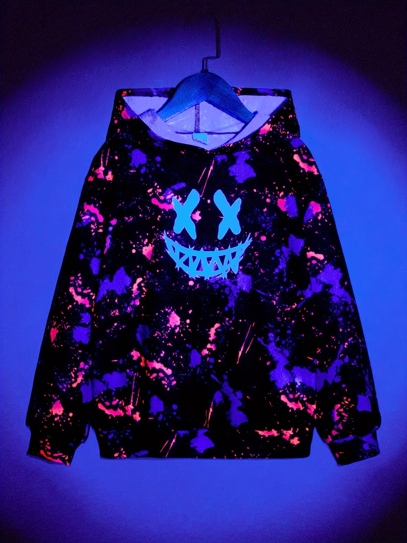 Tie Dye Smile Face Boys Hooded Sweatshirt