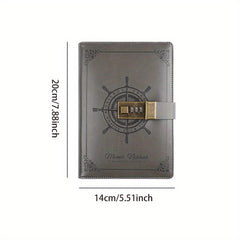 Vintage Password Book Diary With Lock Hand Ledger Student Notepad Stationery