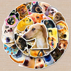 50 Sheets Net Red Dog Graffiti Sticker Waterproof Cartoon Decoration