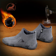 Men's Thermal Winter Shoes Boots Side Zipper Casual Walking Shoes