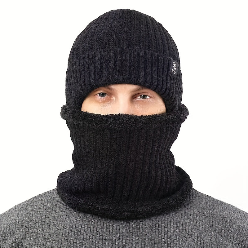 Men's Winter Knitted Beanie Hat for Elderly, Ear Protection