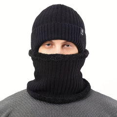 Men's Winter Knitted Beanie Hat for Elderly, Ear Protection