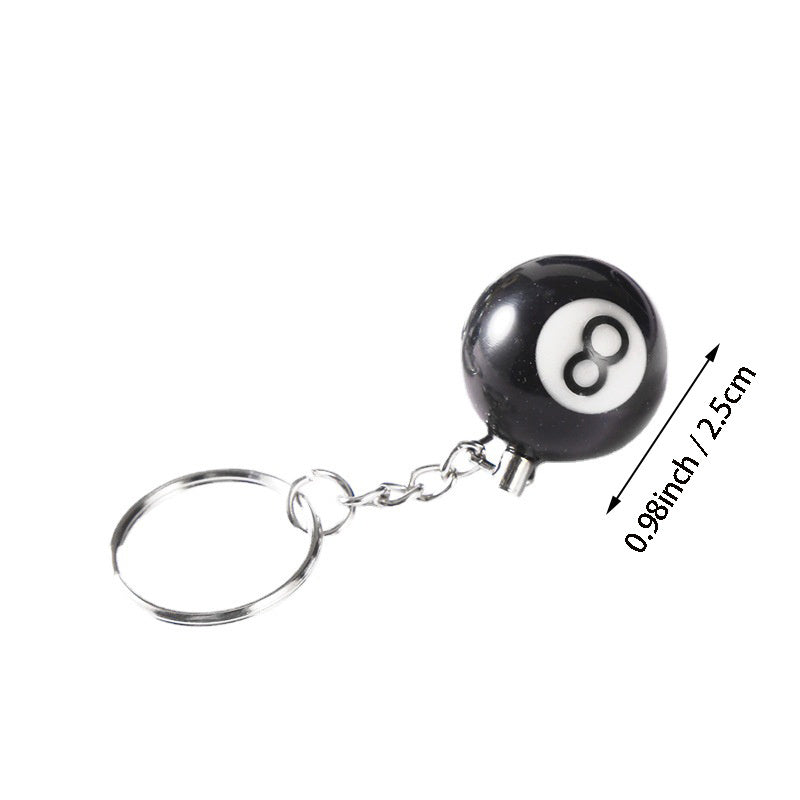 No 8 Billiard Keychain - Billiards Gift, Souvenir, Pendant, 0.98in