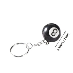 No 8 Billiard Keychain - Billiards Gift, Souvenir, Pendant, 0.98in