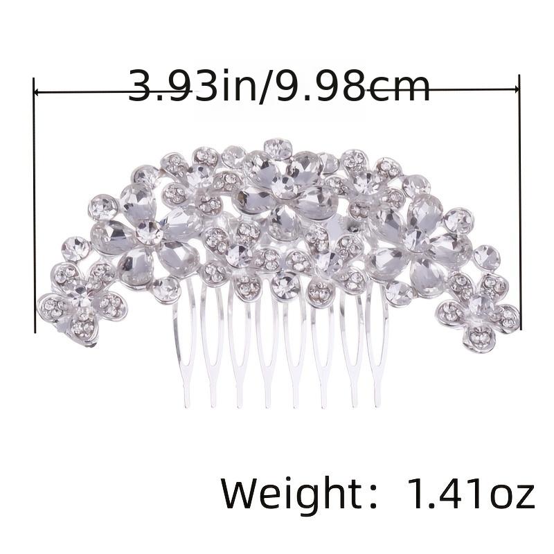 Crystal Flower Bridal Hair Comb Clip Rhinestone Wedding Hairpin