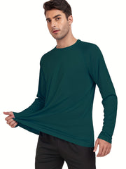 3 Pcs Men's Sun Protection Long Sleeve T shirt Lightweight Tops