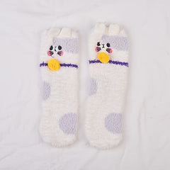 Baby Girl's Non-slip Winter Bottom Rubber Plush Sleep Socks
