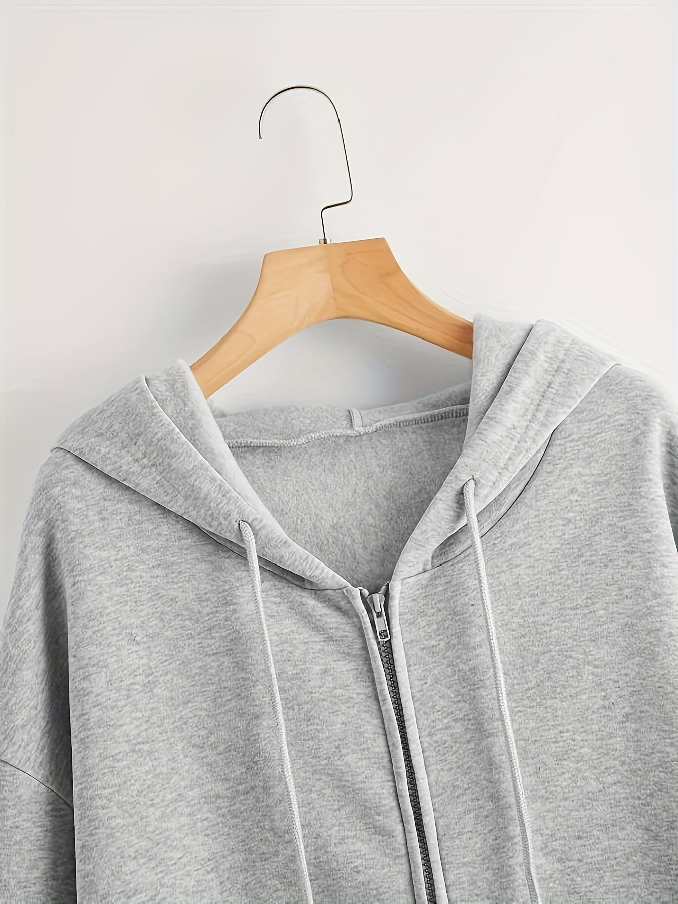 Casual Sports Fleece Sweatshirt Solid Zipper Up Hoodie