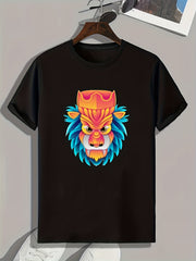 Totem Pattern Print Men's Comfy Sports T-shirt