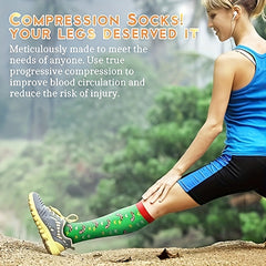 4 Pairs Christmas Compression Socks for Women & Men 20-30 mmHg