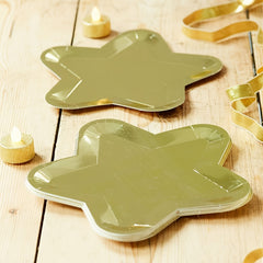 10pcs Golden Star Paper Plates for Graduation Wedding Birthday