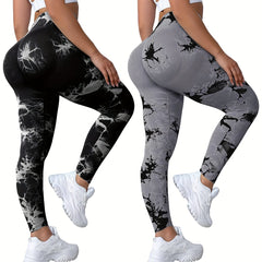 Tie Dye Butt Lifting Yoga Leggings High Stretch Sports Tight Pants