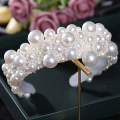 Silvery Faux Pearl Hairband Headband Tiara for Women