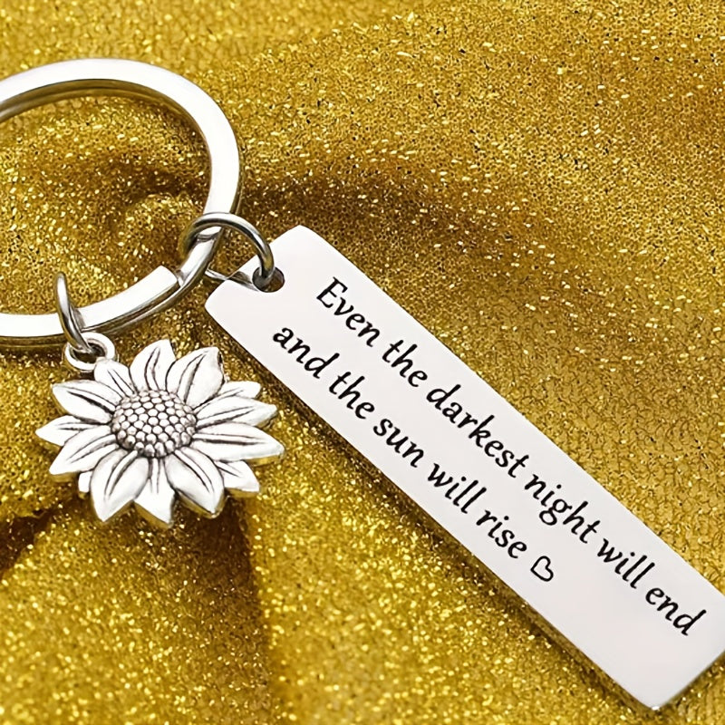 Sunflower Keychain Stainless Steel for Bags, Purses, Cars