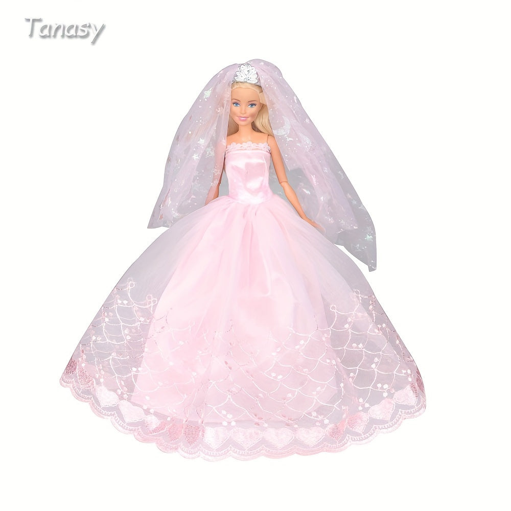 Doll Dresses Wedding Dresses With Crown Veil Party Skirts