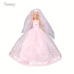 Doll Dresses Wedding Dresses With Crown Veil Party Skirts
