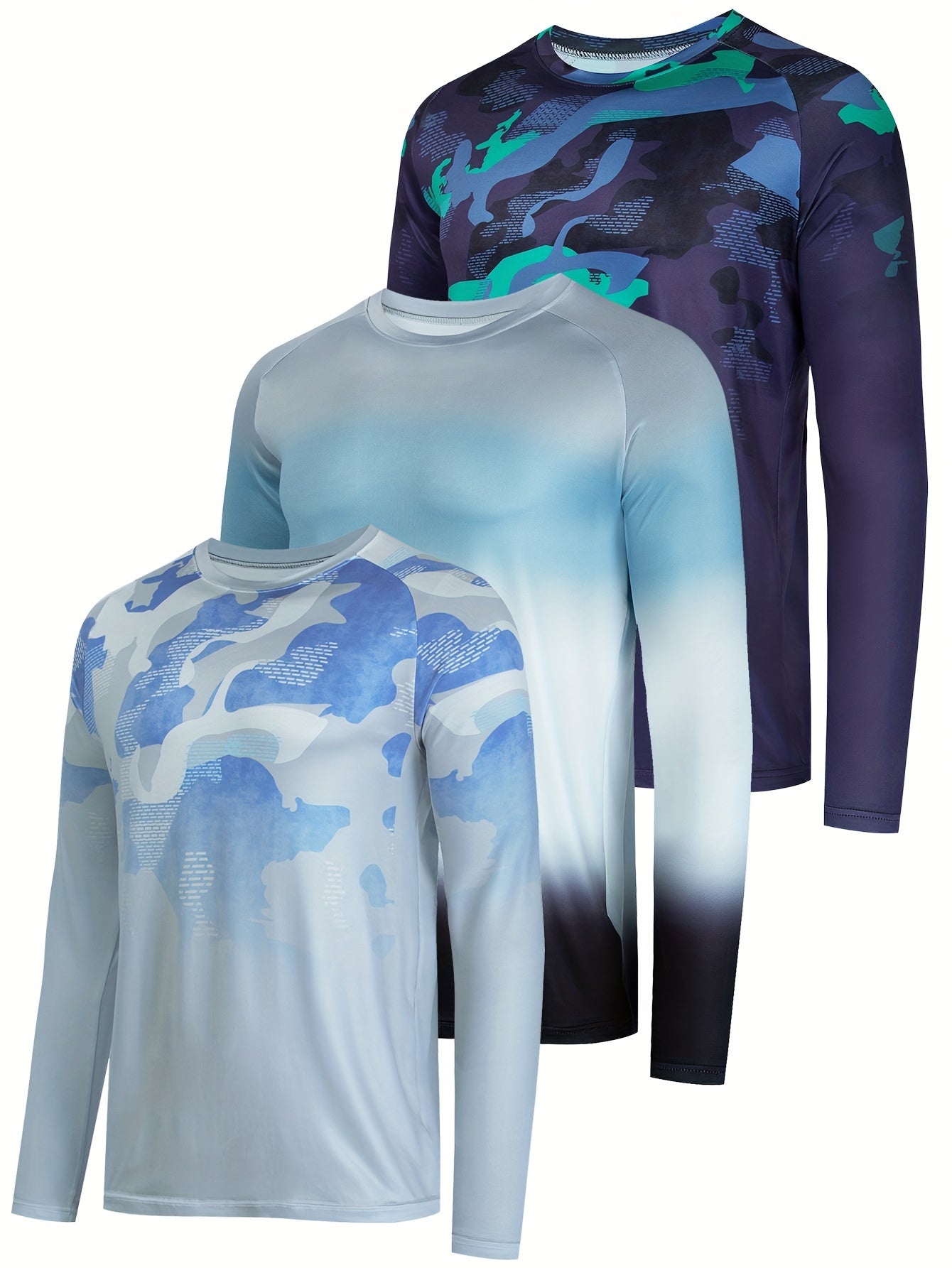 Men's Solid Long Sleeve Anti UV Sunscreen Fishing Shirt