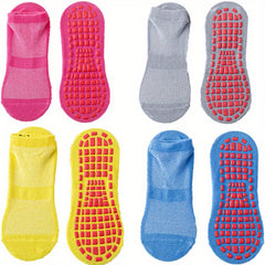 4 Pairs Summer Mesh Trampoline Socks Non Slip Breathable Yoga Pilates