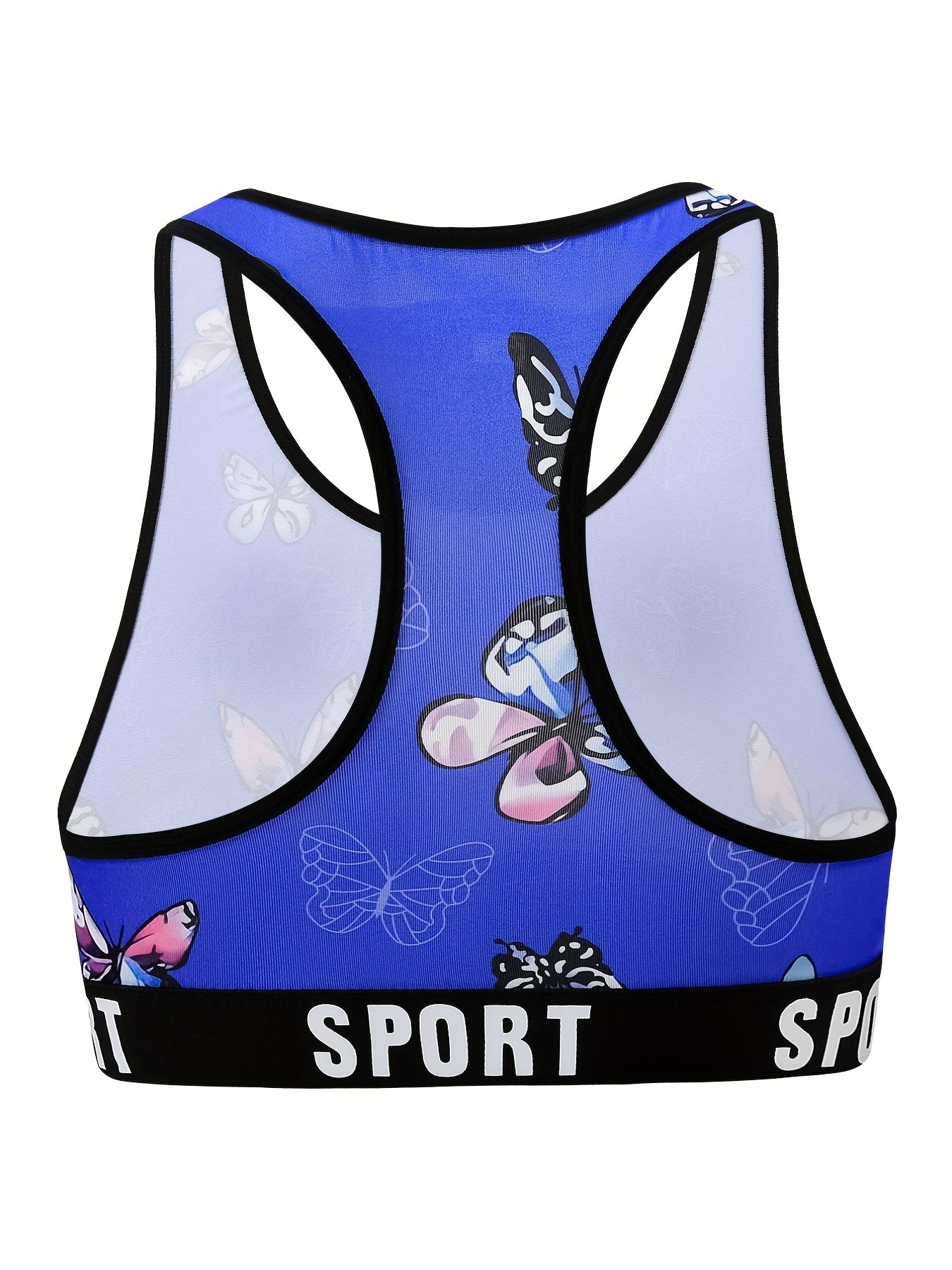 Butterfly Print Racer Back Tank Bra