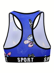 Butterfly Print Racer Back Tank Bra