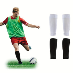 2 Pairs Soccer Socks Calf Socks Shin Guards Football Training Gear