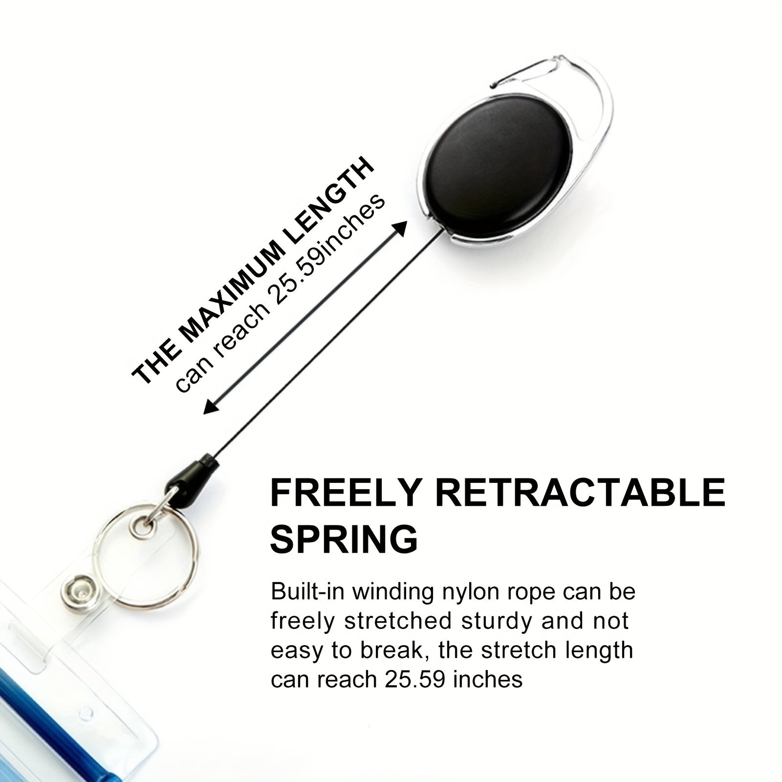 3pcs Fly Fishing Retractors with 360 Degree Rotation Buckle
