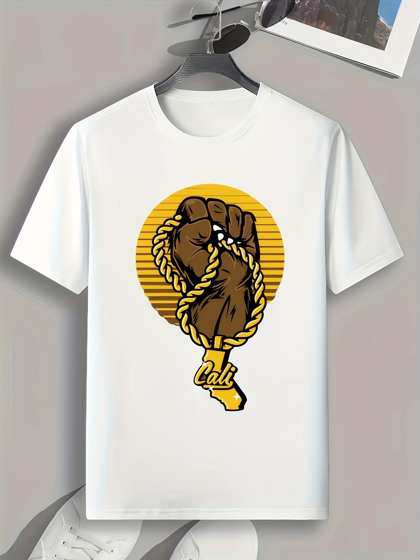 Fist Print Men's Graphic T-shirt for Summer