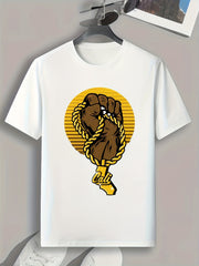 Fist Print Men's Graphic T-shirt for Summer