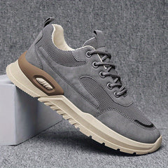 Men's Breathable Mesh Lace-up Walking Shoes Lightweight Anti-Skid Sneakers