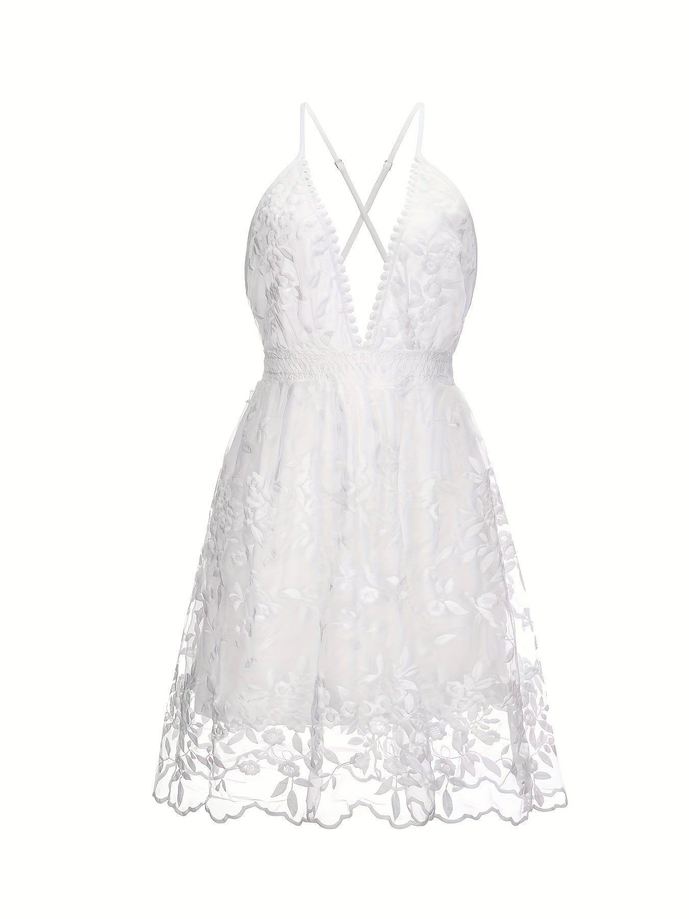 Boho Style Lace Floral Beachwear Dress