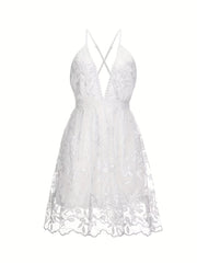 Boho Style Lace Floral Beachwear Dress
