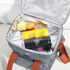 Double Layer Insulated Lunch Bag for Work Picnic School Travel