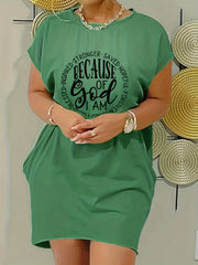 Short Sleeve Crew Neck Dress for Women