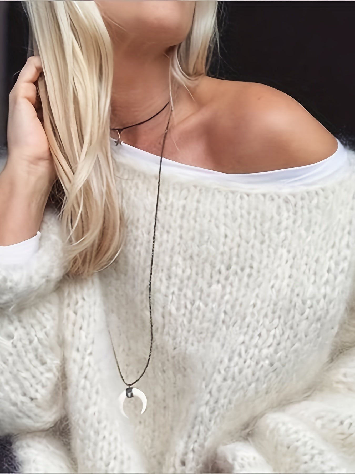 Casual Solid Round Neck Long Sleeve Sweater