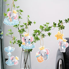 5 Piece Baby Shower Elephant It's A Boy Hanging Ornaments