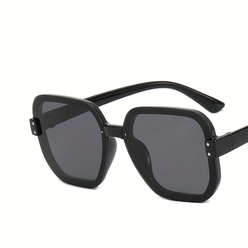 Square Gradient Sunglasses Rivet Decor UV400