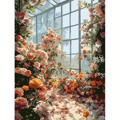 Glass Flower Adult Painting Kit Abstract Landscape Number Painting
