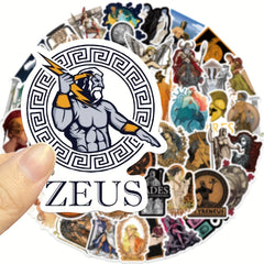 50pcs Greek Mythology Doodle Stickers Waterproof Laptop Phone Case Luggage