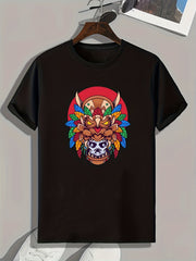 Ethnic Hat Print Men's T-shirt for Summer