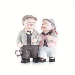 Take A Walk Old People Cake Decoration Figurine Resin Decoration