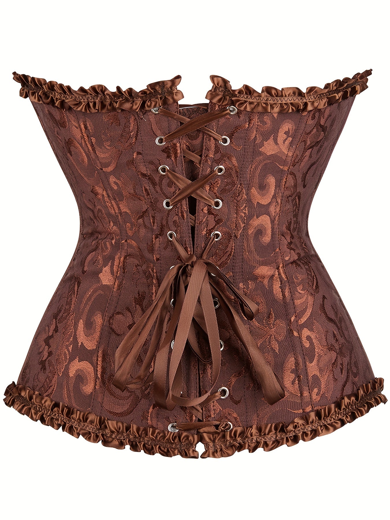Women's Floral Jacquard Lace Up Underbust Corset