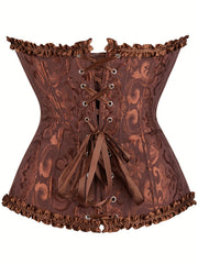 Women's Floral Jacquard Lace Up Underbust Corset