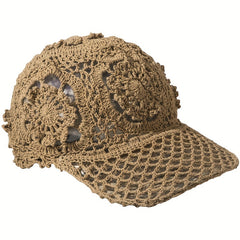 Hollow Out Baseball Cap Crochet Sun Hat Adjustable Dad Hats For Women
